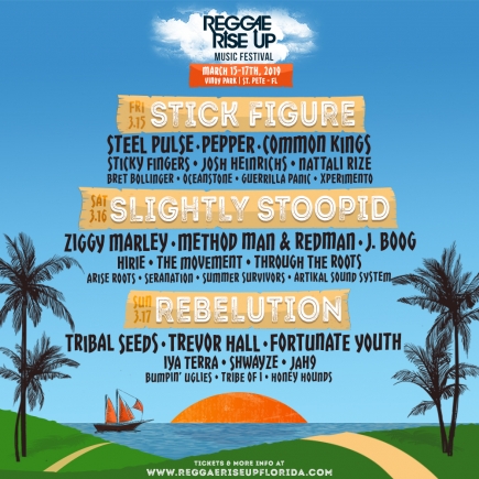 2-4-1 Single Day Friday Tickets to Reggae Rise Up Florida Festival 2019