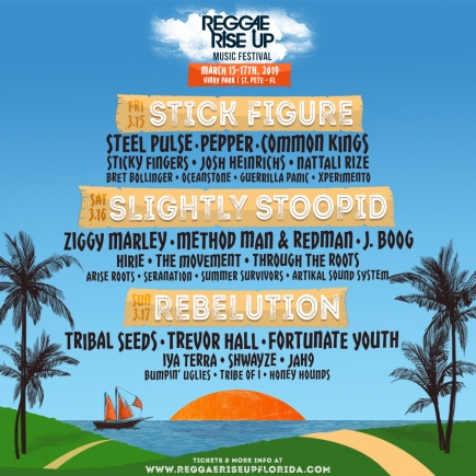 2-4-1 Single Day Saturday Tickets to Reggae Rise Up Florida Festival 2019