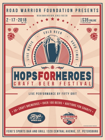 50% Off General Admission to Road Warrior Foundation's 4th Annual Hops for Heroes Craft Beer Festival