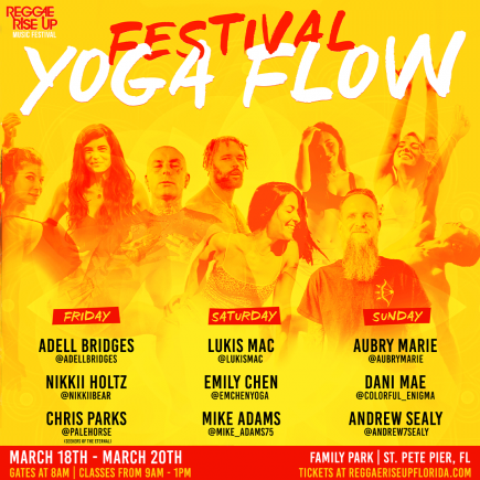 50% off 2-day Saturday & Sunday access to Festival Yoga Flow at Reggae Rise  Up ($ ticket) | CL Deals